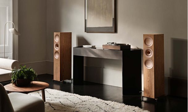 Kef speakers in walnut 
